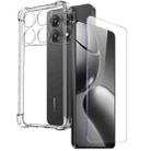 For Xiaomi 14T 5G NORTHJO 2 in 1 TPU Airbag Shockproof Phone Case with Screen Film(Clear) - 1