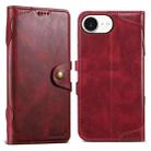 For iPhone 16e Suteni Q-03 Oil Wax Magnetic Clasp Leather Phone Case(Red) - 1