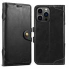 For iPhone 16 Pro Suteni Q-03 Oil Wax Magnetic Clasp Leather Phone Case(Black) - 1