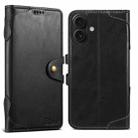 For iPhone 16 Suteni Q-03 Oil Wax Magnetic Clasp Leather Phone Case(Black) - 1