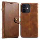 For iPhone 12 mini Suteni Q-03 Oil Wax Magnetic Clasp Leather Phone Case(Brown) - 1