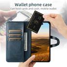 For iPhone X / XS Suteni Q-03 Oil Wax Magnetic Clasp Leather Phone Case(Blue) - 3