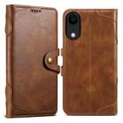 For iPhone XR Suteni Q-03 Oil Wax Magnetic Clasp Leather Phone Case(Brown) - 1