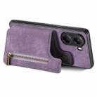 For Redmi Turbo 4 Retro Leather Zipper Wallet Back Phone Case(Purple) - 3