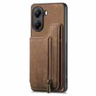 For Redmi Turbo 4 Retro Leather Zipper Wallet Back Phone Case(Brown) - 2