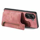 For Xiaomi Poco X7 Pro Retro Leather Zipper Wallet Back Phone Case(Pink) - 3
