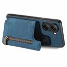 For Xiaomi Poco X7 Pro Retro Leather Zipper Wallet Back Phone Case(Blue) - 3