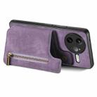 For Redmi K80 / Poco F7 Pro Retro Leather Zipper Wallet Back Phone Case(Purple) - 3
