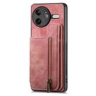 For Redmi K80 Pro / Poco F7 Ultra Retro Leather Zipper Wallet Back Phone Case(Pink) - 2