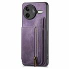 For Redmi K80 Pro / Poco F7 Ultra Retro Leather Zipper Wallet Back Phone Case(Purple) - 2