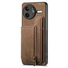 For Redmi K80 Pro / Poco F7 Ultra Retro Leather Zipper Wallet Back Phone Case(Brown) - 2