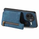 For Redmi K80 Pro / Poco F7 Ultra Retro Leather Zipper Wallet Back Phone Case(Blue) - 3