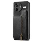 For Redmi K80 Pro / Poco F7 Ultra Retro Leather Zipper Wallet Back Phone Case(Black) - 2