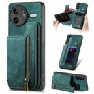 For Redmi K80 Pro / Poco F7 Ultra Retro Leather Zipper Wallet Back Phone Case(Green) - 1