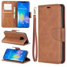 Retro Lambskin Texture Pure Color Horizontal Flip PU Leather Case For Huawei Mate 20 Pro, with Holder & Card Slots & Wallet & Lanyard(Brown) - 1