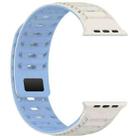 For Apple Watch 46mm / 49mm / 45mm / 44mm Mountain Armor Magnetic Silicone Watch Band(Antique White Misty Blue) - 2