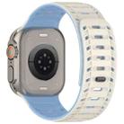 For Apple Watch 46mm / 49mm / 45mm / 44mm Mountain Armor Magnetic Silicone Watch Band(Antique White Misty Blue) - 3