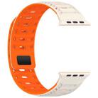 For Apple Watch 46mm / 49mm / 45mm / 44mm Mountain Armor Magnetic Silicone Watch Band(Starlight Orange) - 2