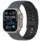 For Apple Watch 46mm / 49mm / 45mm / 44mm Mountain Armor Magnetic Silicone Watch Band(Starlight Gray Black) - 1