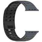 For Apple Watch 46mm / 49mm / 45mm / 44mm Mountain Armor Magnetic Silicone Watch Band(Starlight Gray Black) - 2