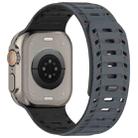 For Apple Watch 46mm / 49mm / 45mm / 44mm Mountain Armor Magnetic Silicone Watch Band(Starlight Gray Black) - 3