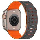For Apple Watch 42mm / 41mm / 40mm / 38mm Mountain Armor Magnetic Silicone Watch Band(Gray Orange) - 3