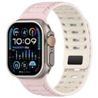 For Apple Watch 42mm / 41mm / 40mm / 38mm Mountain Armor Magnetic Silicone Watch Band(Oxford Pink Starlight) - 1