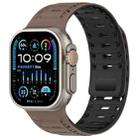 For Apple Watch 42mm / 41mm / 40mm / 38mm Mountain Armor Magnetic Silicone Watch Band(Chocolate Black) - 1