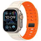 For Apple Watch 42mm / 41mm / 40mm / 38mm Mountain Armor Magnetic Silicone Watch Band(Starlight Orange) - 1