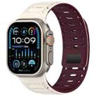 For Apple Watch 42mm / 41mm / 40mm / 38mm Mountain Armor Magnetic Silicone Watch Band(Starlight Burgundy) - 1