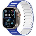 For Apple Watch 46mm / 49mm / 45mm / 44mm Colorful Spirit Piano Soft Magnetic Two-tone Watch Band(Blue White) - 1