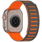 For Apple Watch 46mm / 49mm / 45mm / 44mm Colorful Spirit Piano Soft Magnetic Two-tone Watch Band(Gray Orange) - 3