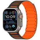For Apple Watch 46mm / 49mm / 45mm / 44mm Colorful Spirit Piano Soft Magnetic Two-tone Watch Band(Black Orange) - 1