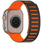 For Apple Watch 46mm / 49mm / 45mm / 44mm Colorful Spirit Piano Soft Magnetic Two-tone Watch Band(Black Orange) - 3