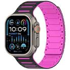 For Apple Watch 46mm / 49mm / 45mm / 44mm Colorful Spirit Piano Soft Magnetic Two-tone Watch Band(Black Rose Pink) - 1