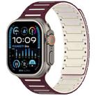For Apple Watch 46mm / 49mm / 45mm / 44mm Colorful Spirit Piano Soft Magnetic Two-tone Watch Band(Burgundy Starlight) - 1