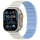 For Apple Watch 42mm / 41mm / 40mm / 38mm Honeycomb Magnetic Watch Band(Antique White Misty Blue) - 1