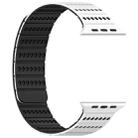 For Apple Watch 46mm / 49mm / 45mm / 44mm Honeycomb Magnetic Watch Band(White black) - 2