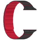 For Apple Watch 46mm / 49mm / 45mm / 44mm Honeycomb Magnetic Watch Band(Black Red) - 2