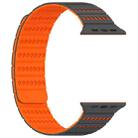 For Apple Watch 46mm / 49mm / 45mm / 44mm Honeycomb Magnetic Watch Band(Gray Orange) - 2