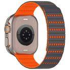 For Apple Watch 46mm / 49mm / 45mm / 44mm Honeycomb Magnetic Watch Band(Gray Orange) - 3