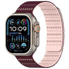 For Apple Watch 46mm / 49mm / 45mm / 44mm Honeycomb Magnetic Watch Band(Burgundy Frosted) - 1