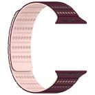 For Apple Watch 46mm / 49mm / 45mm / 44mm Honeycomb Magnetic Watch Band(Burgundy Frosted) - 2
