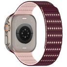For Apple Watch 46mm / 49mm / 45mm / 44mm Honeycomb Magnetic Watch Band(Burgundy Frosted) - 3