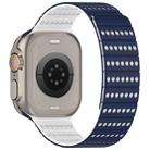 For Apple Watch 46mm / 49mm / 45mm / 44mm Honeycomb Magnetic Watch Band(Deep Blue White) - 3