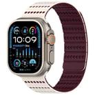 For Apple Watch 46mm / 49mm / 45mm / 44mm Honeycomb Magnetic Watch Band(Starlight Burgundy) - 1