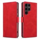 For Samsung Galaxy S24 Ultra 5G Dreamy Magnetic Dual-fold Calfskin Leather Phone Case(Red) - 2
