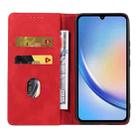For Samsung Galaxy A34 5G Dreamy Magnetic Dual-fold Calfskin Leather Phone Case(Red) - 3