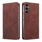 For Samsung Galaxy A34 5G Dreamy Magnetic Dual-fold Calfskin Leather Phone Case(Coffee) - 1