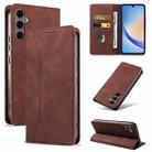 For Samsung Galaxy A34 5G Dreamy Magnetic Dual-fold Calfskin Leather Phone Case(Coffee) - 2